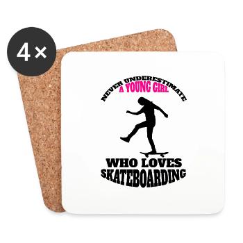 Skateboard Skaten Skater Skate-Fan Skateboarding - Untersetzer (4er-Set) - Weiß - Vorne