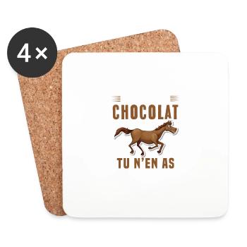 Les chevaux sont comme du chocolat - Dessous de verre (lot de 4) - blanc - Devant