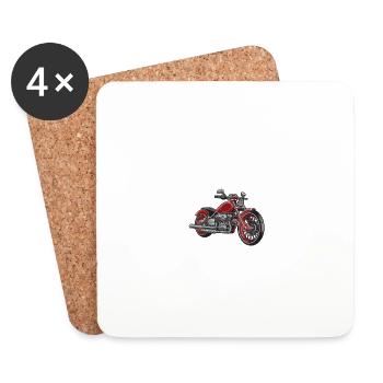 Motard Homme Moto Retraite Cadeau Motorcycle - Dessous de verre (lot de 4) - blanc - Devant