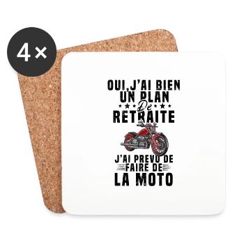 Motard Homme Moto Retraite Cadeau Motorcycle - Dessous de verre (lot de 4) - blanc - Devant