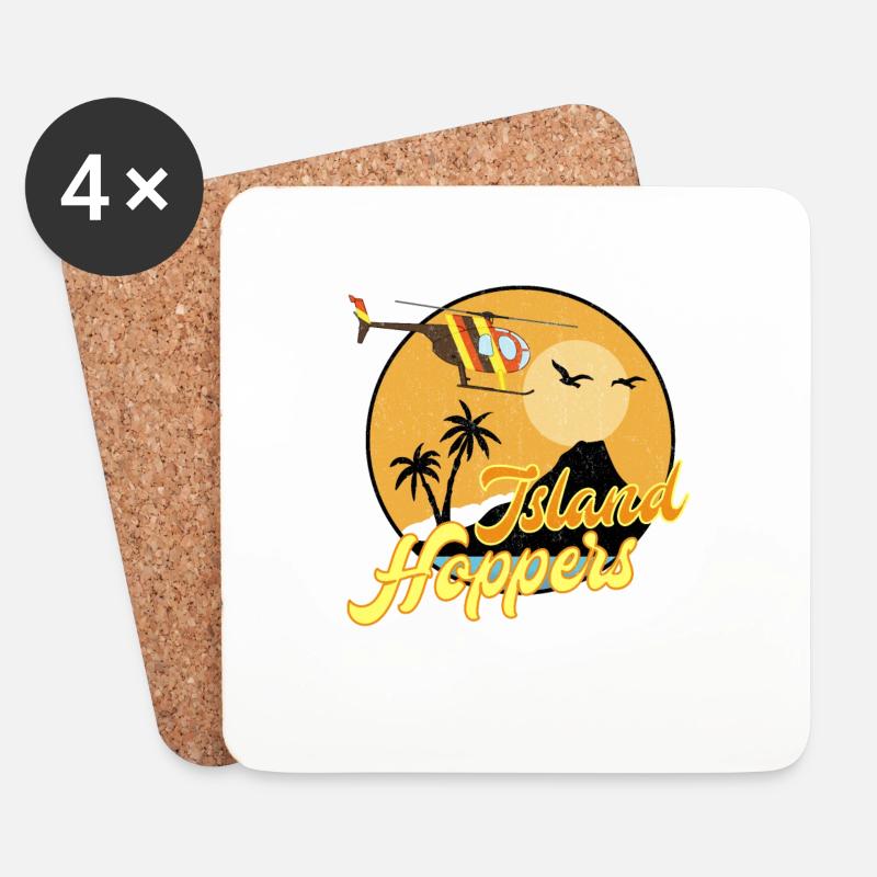 Island hoppers - Untersetzer (4er-Set) - Weiß