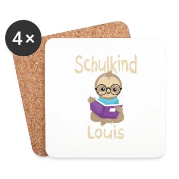 Schulkind Louis Faultier - Untersetzer (4er-Set) - Weiß - Vorne