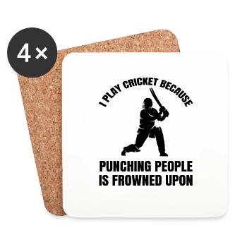 Kricket Cricket Kricketmannschaft Kricketteam - Untersetzer (4er-Set) - Weiß - Vorne
