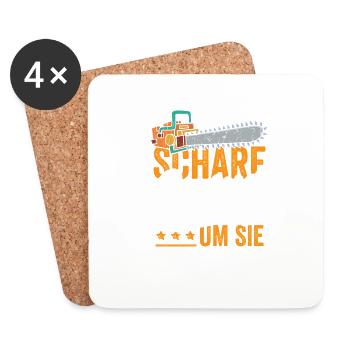 Scharf genug um sie Flach zu Legen - Untersetzer (4er-Set) - Weiß - Vorne