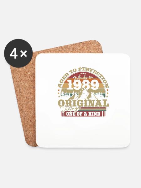 1989 Original Vintage Einzigartig Perfekt Gealtert - Untersetzer (4er-Set) - Weiß
