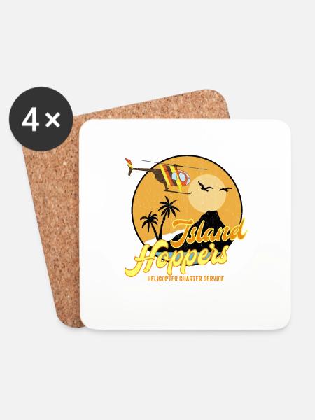 Island hoppers - Untersetzer (4er-Set) - Weiß