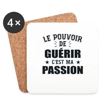 Le Pouvoir De Guérir C'Est Ma Passion - Dessous de verre (lot de 4) - blanc - Devant