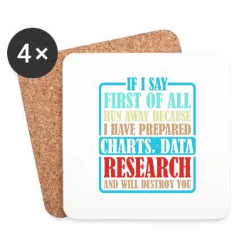 If I Say First Of All, Run Away 6 - Coasters (set of 4) - white - Front