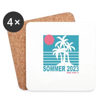 Sommer 2023 das war´s - Untersetzer (4er-Set) - Weiß - Vorne