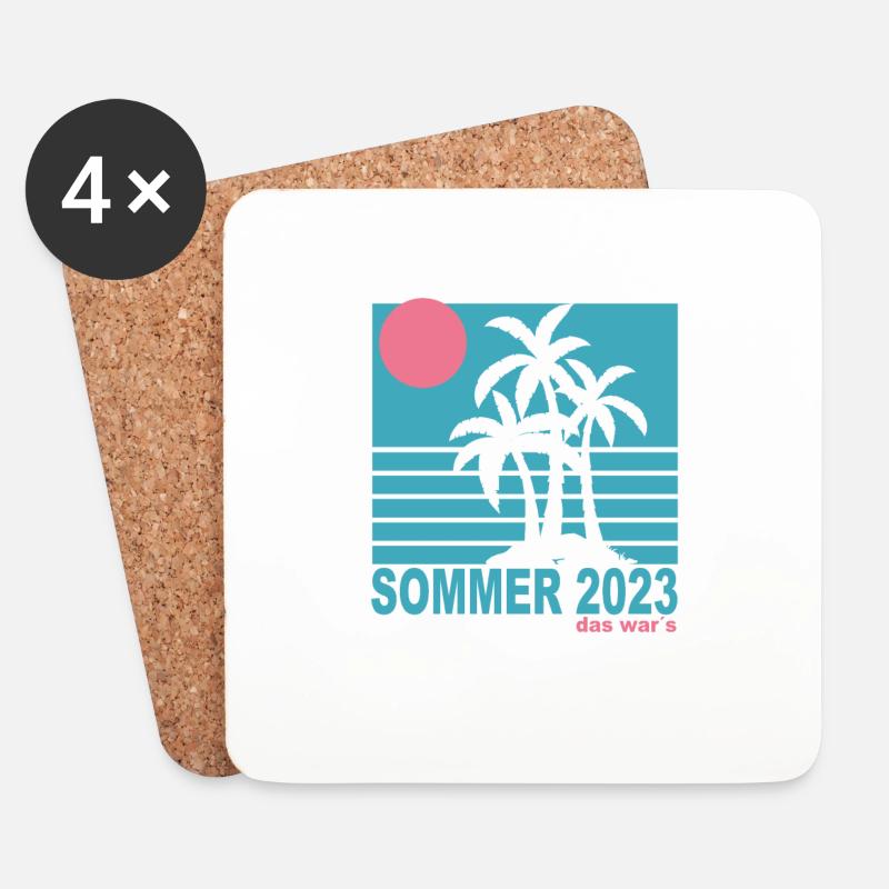 Sommer 2023 das war´s - Untersetzer (4er-Set) - Weiß