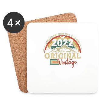 Originelles Vintage-Geburtstagsgeschenk 2022 - Untersetzer (4er-Set) - Weiß - Vorne