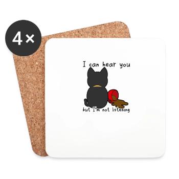 I can hear you but I'm not listening - Selective - Coasters (set of 4) - white - Front