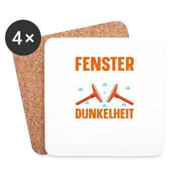 Fenster putzen oder in Dunkelheit leben - Untersetzer (4er-Set) - Weiß - Vorne