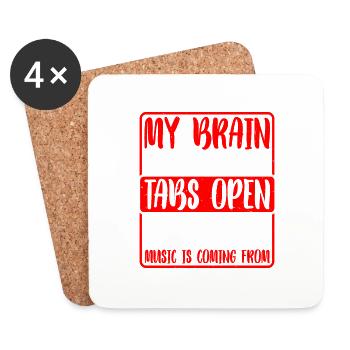 My Brain Has Way Too Many Tabs Open 10 - Untersetzer (4er-Set) - Weiß - Vorne