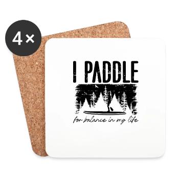 I Paddle For Balance Paddleboard Paddle Boarder - Untersetzer (4er-Set) - Weiß - Vorne