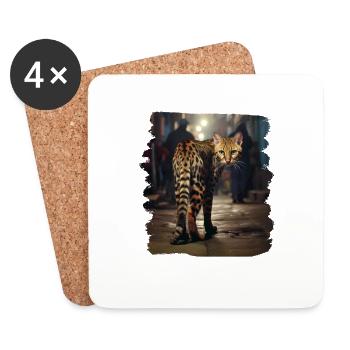 Bengalkatzen realistic Bengalkatze - Untersetzer (4er-Set) - Weiß - Vorne