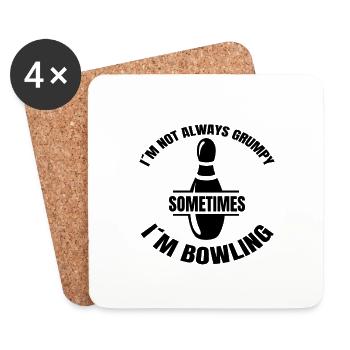 Bowling Skittles Bowler Bowling Club Bowling Club - Dessous de verre (lot de 4) - blanc - Devant