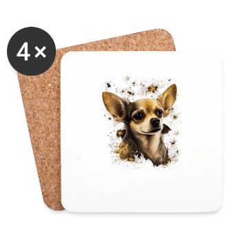 Chihuahua - Cute and beautiful coloured Dog Love - Coasters (set of 4) - white - Front