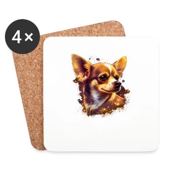 Chihuahua - Cute and beautiful coloured Dog Love - Coasters (set of 4) - white - Front
