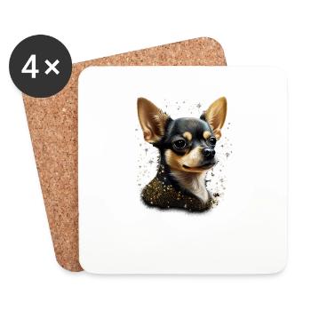 Chihuahua - Cute and beautiful coloured Dog Love - Coasters (set of 4) - white - Front