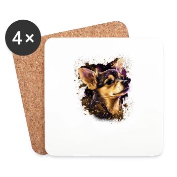 Chihuahua - Cute and beautiful coloured Dog Love - Coasters (set of 4) - white - Front