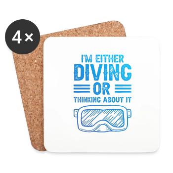 Tauchen scuba diving - Untersetzer (4er-Set) - Weiß - Vorne