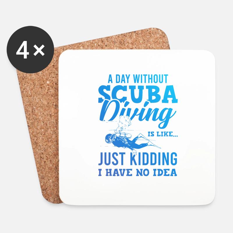 Tauchen scuba diving - Untersetzer (4er-Set) - Weiß