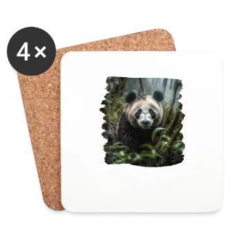 Pandas realistic Panda Großer Panda - Untersetzer (4er-Set) - Weiß - Vorne