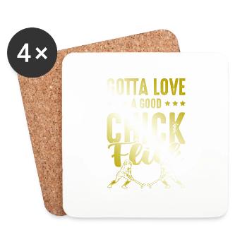 Fille de hockey sur gazon - Dessous de verre (lot de 4) - blanc - Devant