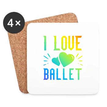 Ich liebe Ballett - Untersetzer (4er-Set) - Weiß - Vorne