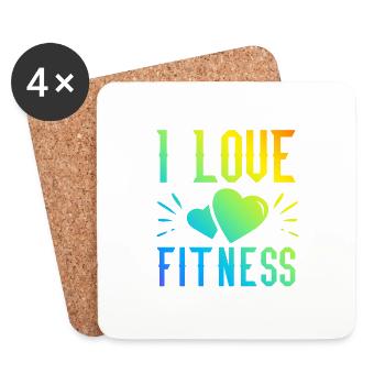 J’adore le fitness - Dessous de verre (lot de 4) - blanc - Devant