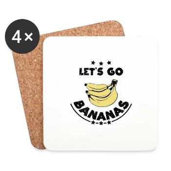 Banane vintage drôle Let Us Go Banana - Dessous de verre (lot de 4) - blanc - Devant