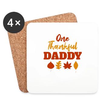 A Grateful Dad Funny Thanksgiving Dad - Coasters (set of 4) - white - Front