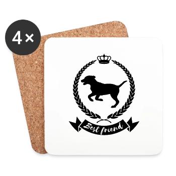 Meilleur ami - chien - Dessous de verre (lot de 4) - blanc - Devant