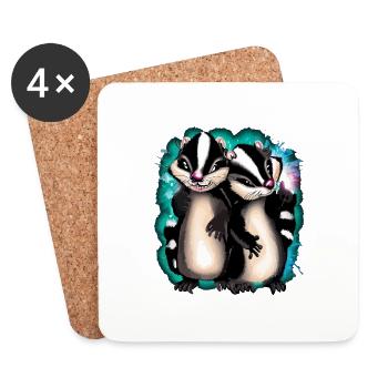 SKUNKS LUSTIG - Untersetzer (4er-Set) - Weiß - Vorne