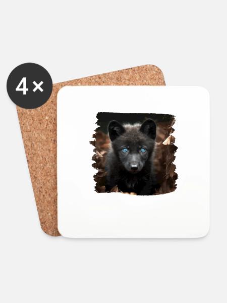 Wölfe realistic Wolf - Untersetzer (4er-Set) - Weiß