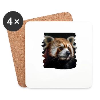 Kleiner Panda realistic Roter Panda Pandas - Untersetzer (4er-Set) - Weiß - Vorne