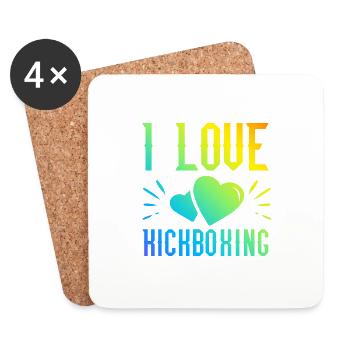 I love kick boxing - Coasters (set of 4) - white - Front