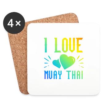 I love Muay Thai - Coasters (set of 4) - white - Front