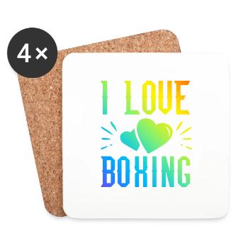 I love boxing - Coasters (set of 4) - white - Front