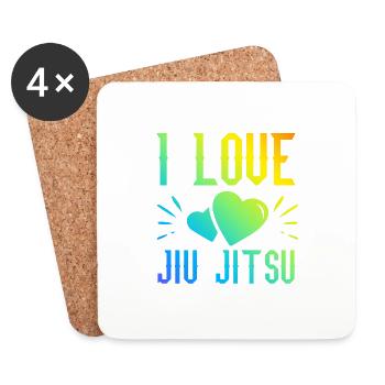 Ich liebe Jiu Jitsu - Untersetzer (4er-Set) - Weiß - Vorne