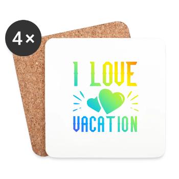 I love holidays - Coasters (set of 4) - white - Front