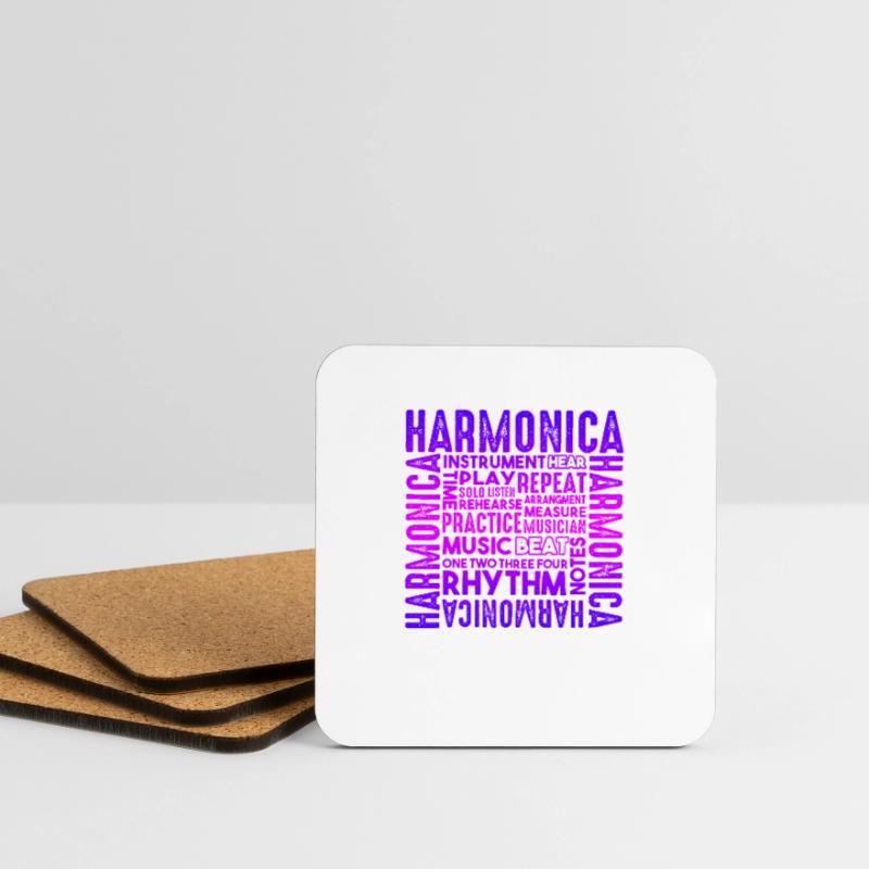 Harmonica Things About Harmonica Coasters (set of 4)