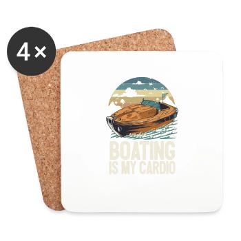 La navigation de plaisance est ma citation Cardio Lake Life Motorboating - Dessous de verre (lot de 4) - blanc - Devant