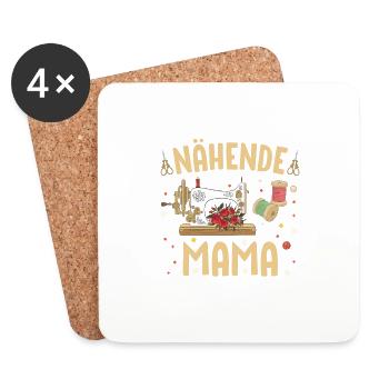 Ich bin eine nähende Mama... nur viel cooler - Untersetzer (4er-Set) - Weiß - Vorne