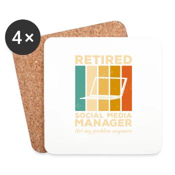 Vintage Retired Social Media Manager Not My - Dessous de verre (lot de 4) - blanc - Devant