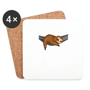 Ruhestands Träume Faultier Rente Abschiedsgeschenk - Untersetzer (4er-Set) - Weiß - Vorne