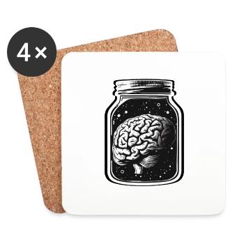 A BRAIN IN A JAR - Coasters (set of 4) - white - Front