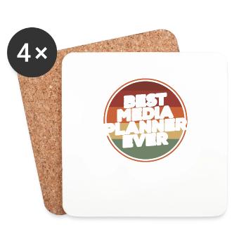 Vintage Best Media Media Planner Ever Marketing - Coasters (set of 4) - white - Front