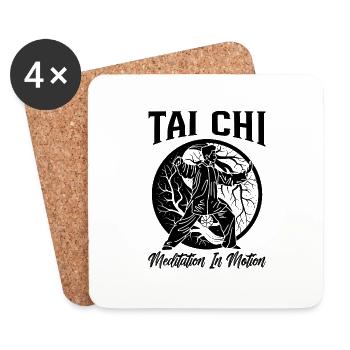 Tai Chi Meditation In Motion Tai Chi Lover Qigong - Coasters (set of 4) - white - Front